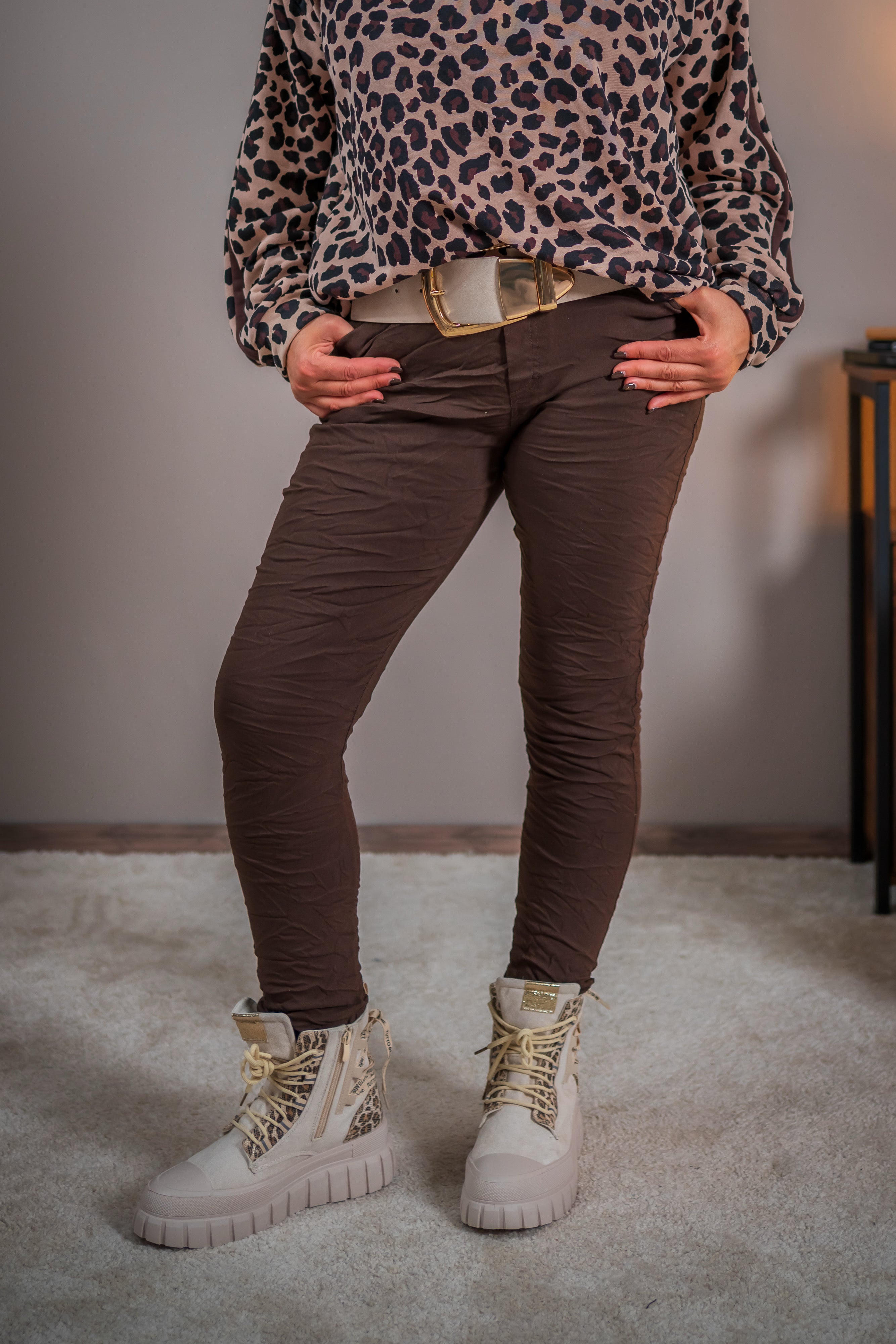 Stretchhose, schokobraun