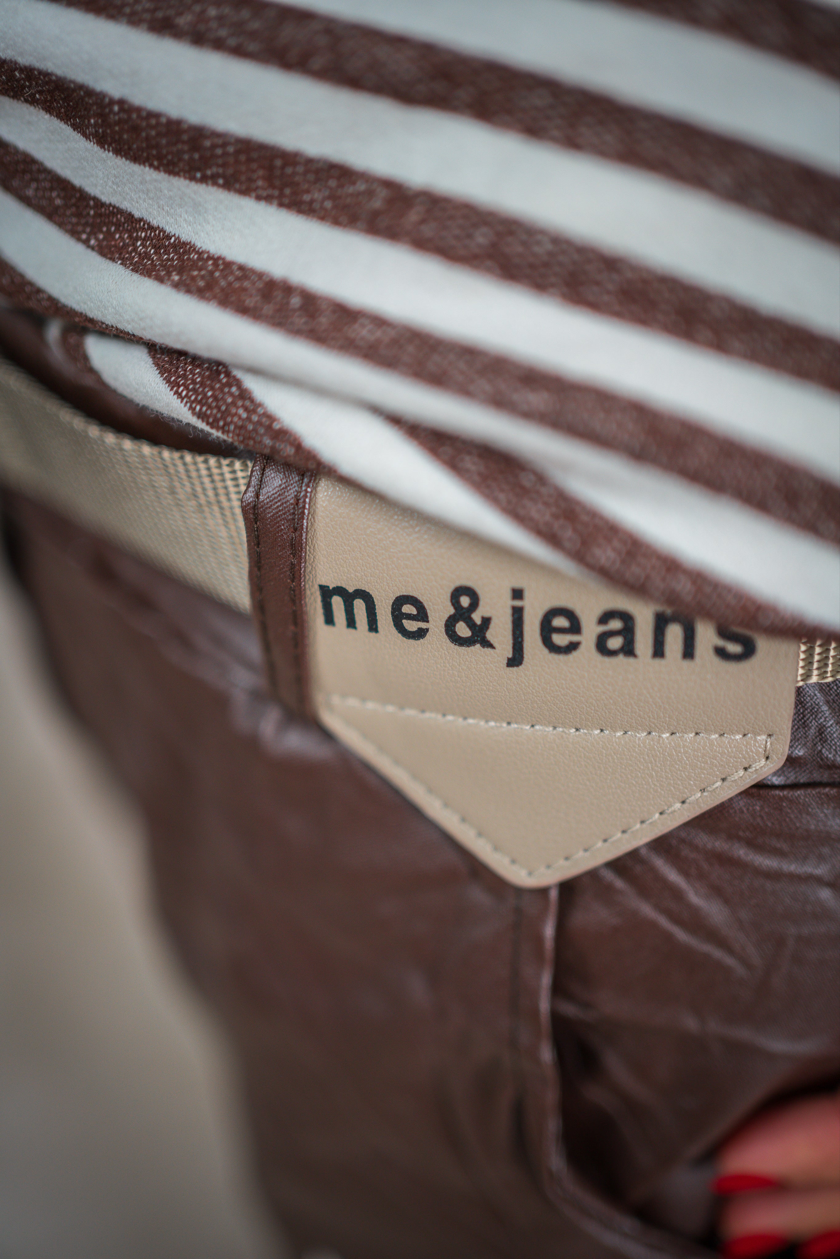 Stretchhose im Leder-Look, schokobraun