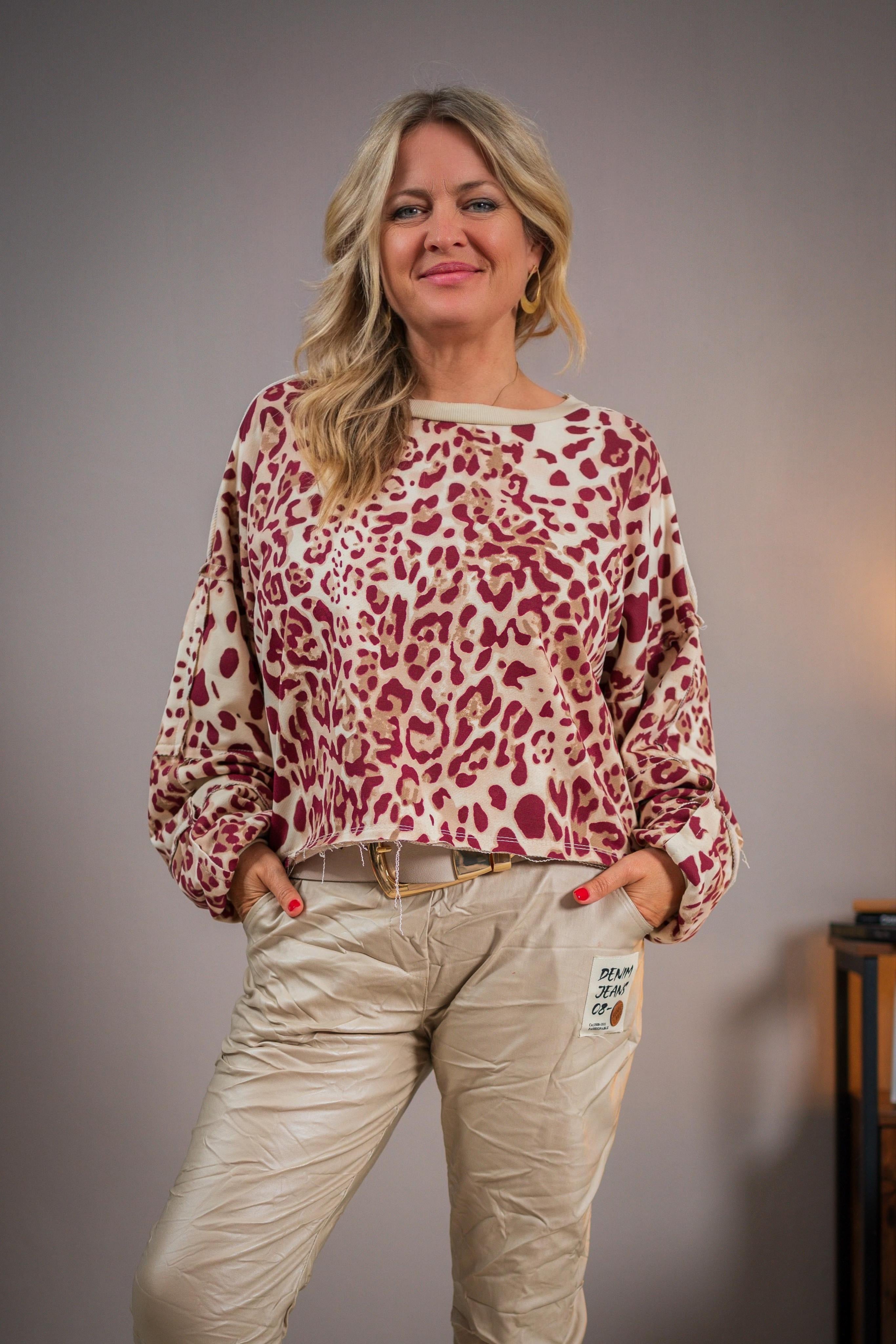 Sweatshirt, Leo-Print