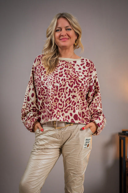 Sweatshirt, Leo-Print