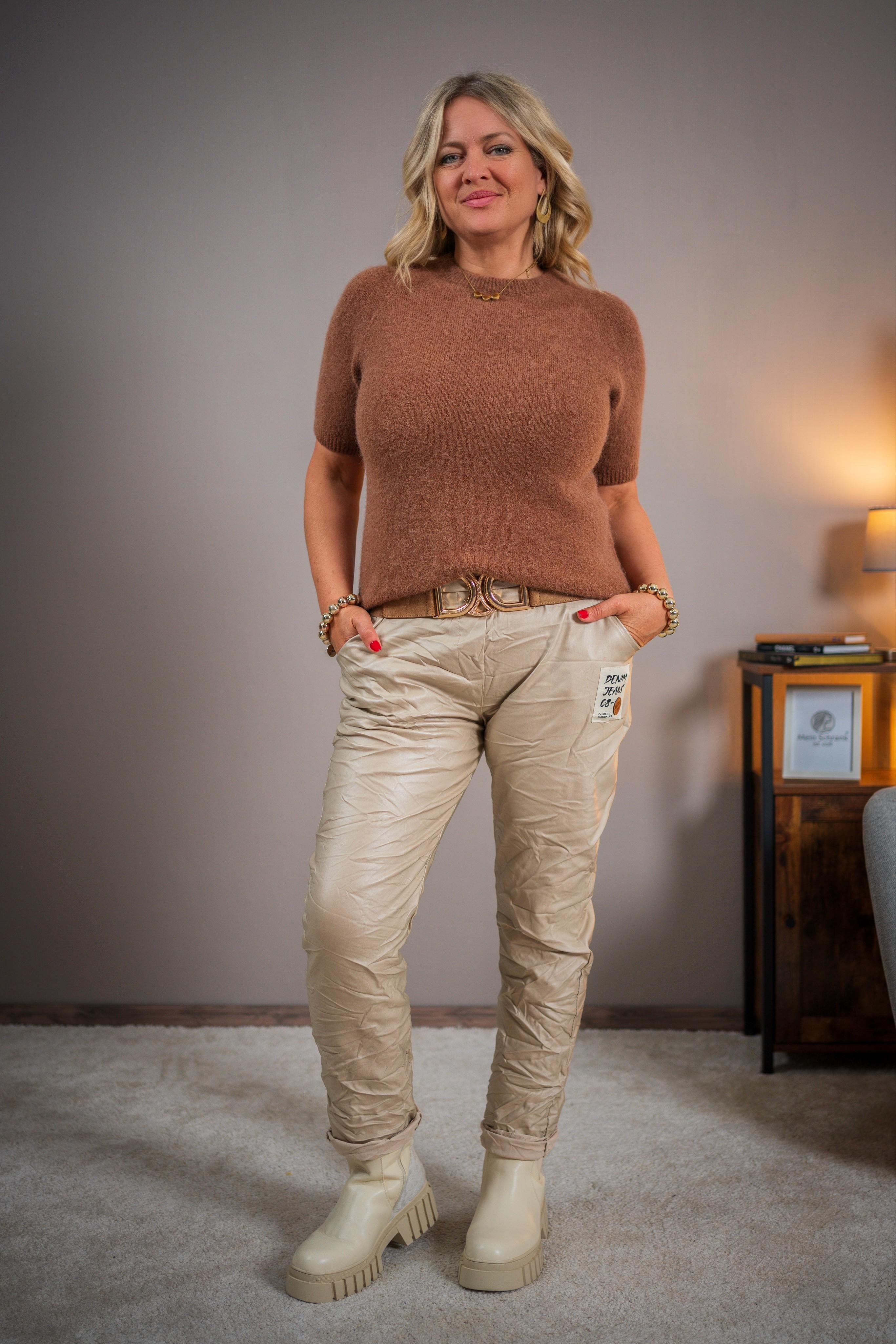 Feinstrickshirt, kupferbraun