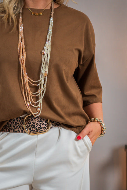 Velours-Shirt, Karamell