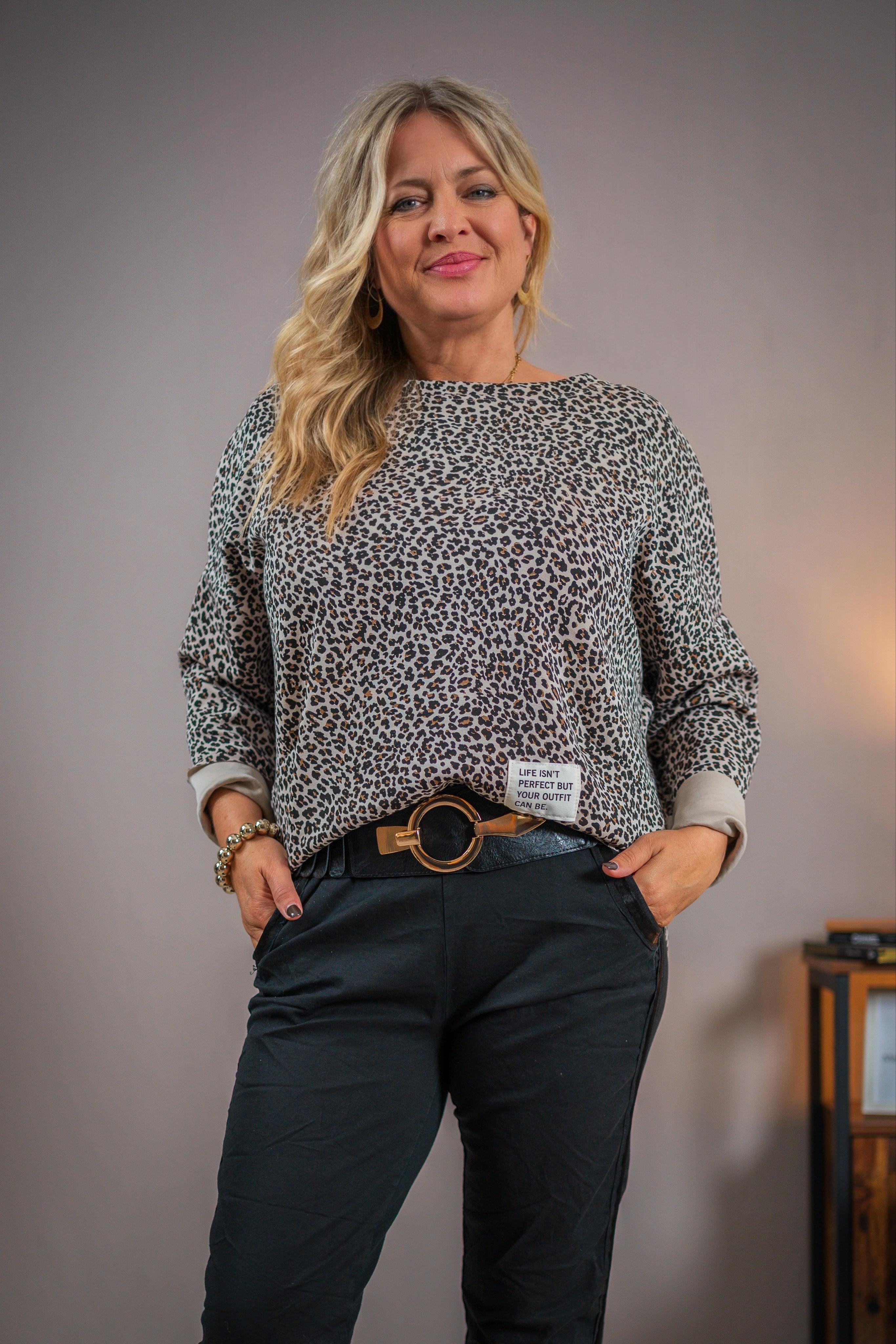 Sweatshirt mit Leo-Print