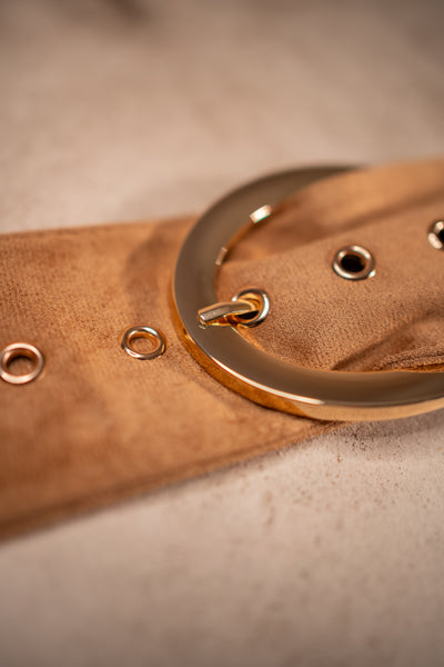 Gürtel im Waschleder-Look, camel