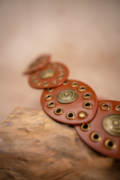 Boho-Ornamentengürtel, cognac