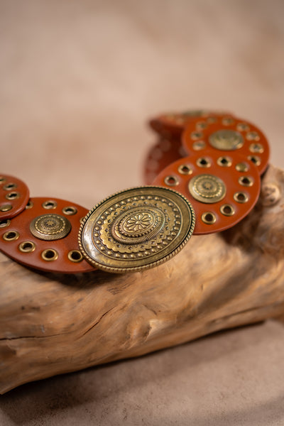 Boho-Ornamentengürtel, cognac