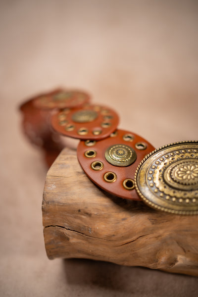 Boho-Ornamentengürtel, cognac