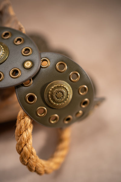 Boho-Ornamentengürtel, olivgrau