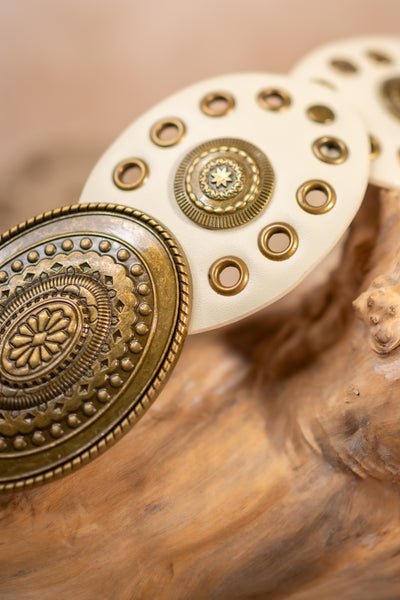 Boho-Ornamentengürtel, cremeweiß