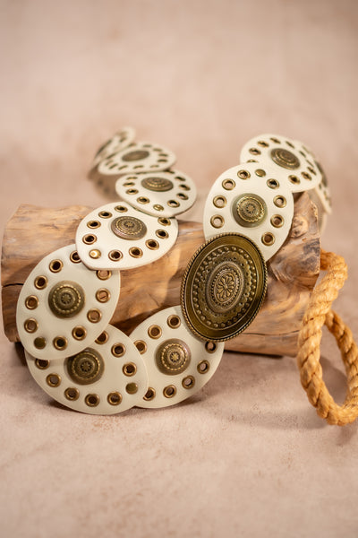 Boho-Ornamentengürtel, cremeweiß