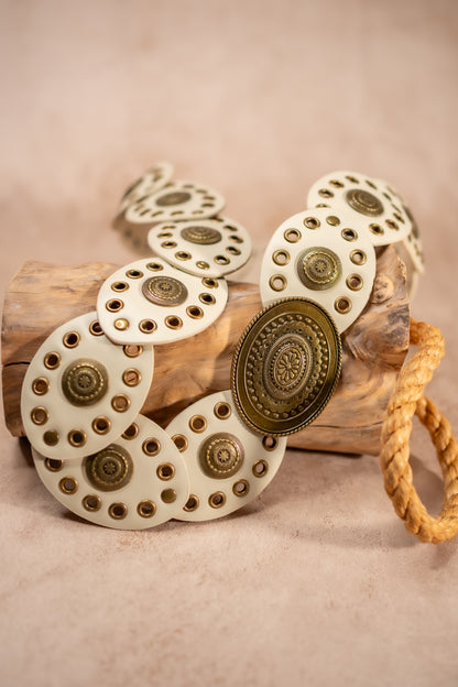 Boho-Ornamentengürtel, cremeweiß