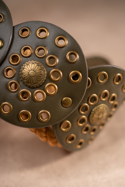 Boho-Ornamentengürtel, olivgrau