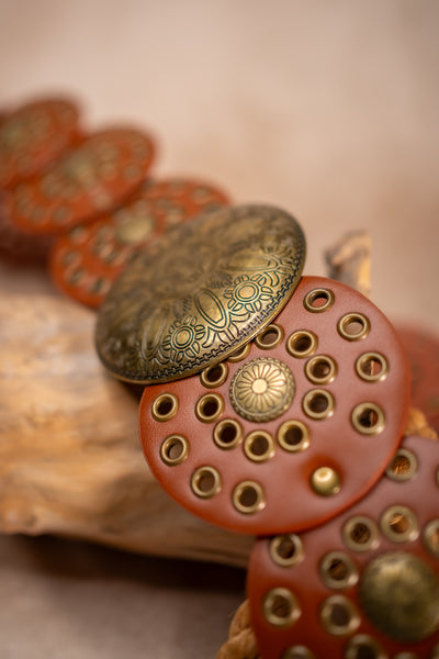 Boho-Ornamentengürtel, cognac