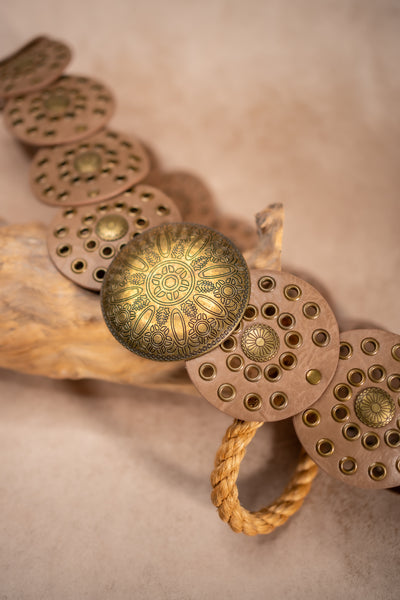 Boho-Ornamentengürtel, taupe