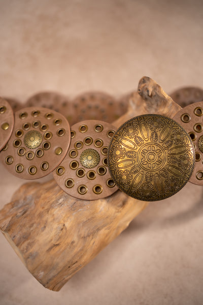 Boho-Ornamentengürtel, taupe