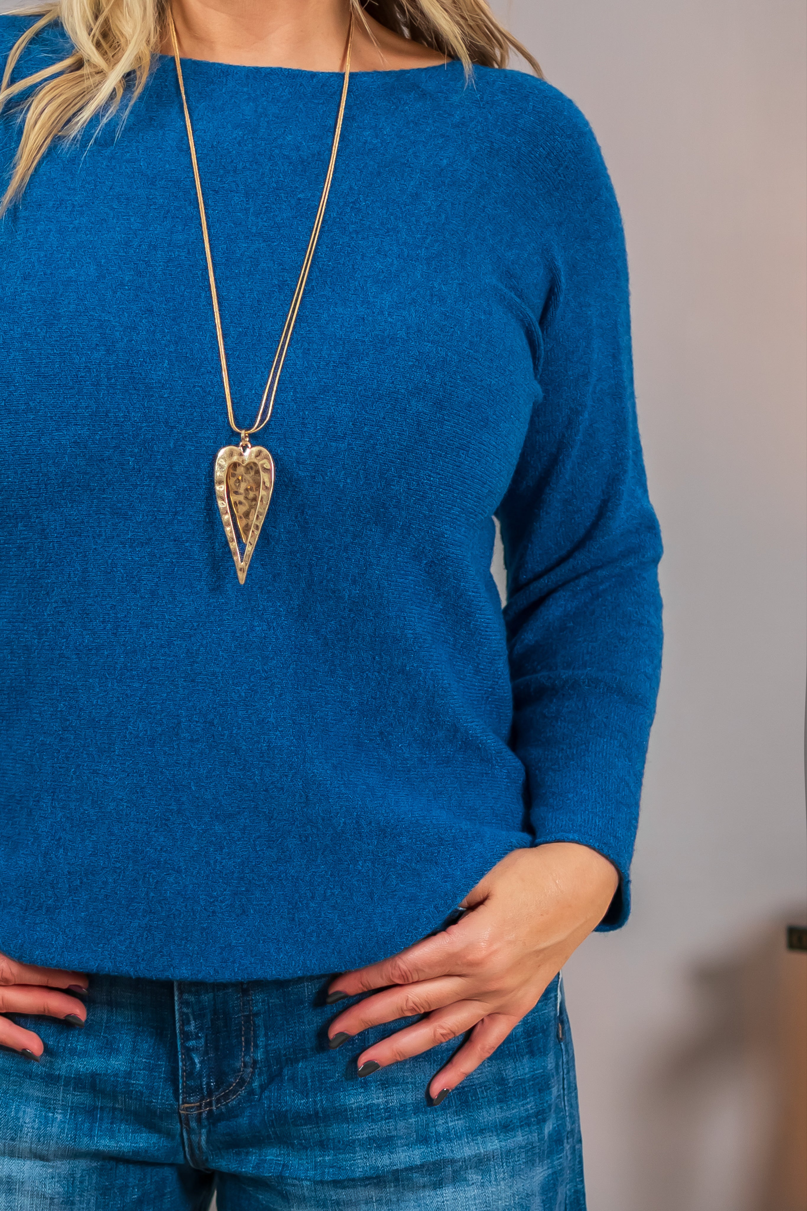 Feinstrickpullover, dunkelblau