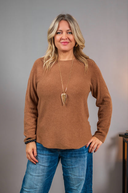 Feinstrickpullover, camel