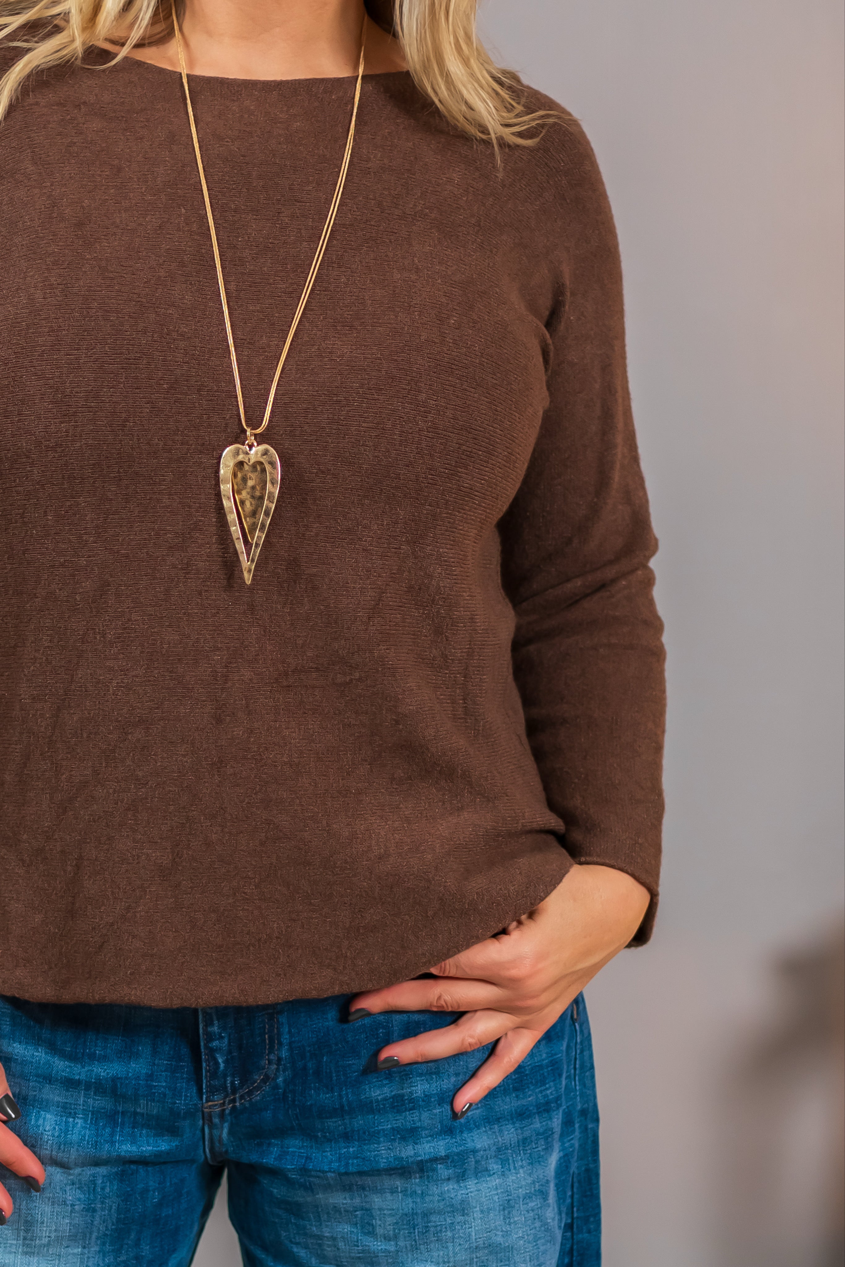 Feinstrickpullover, braun
