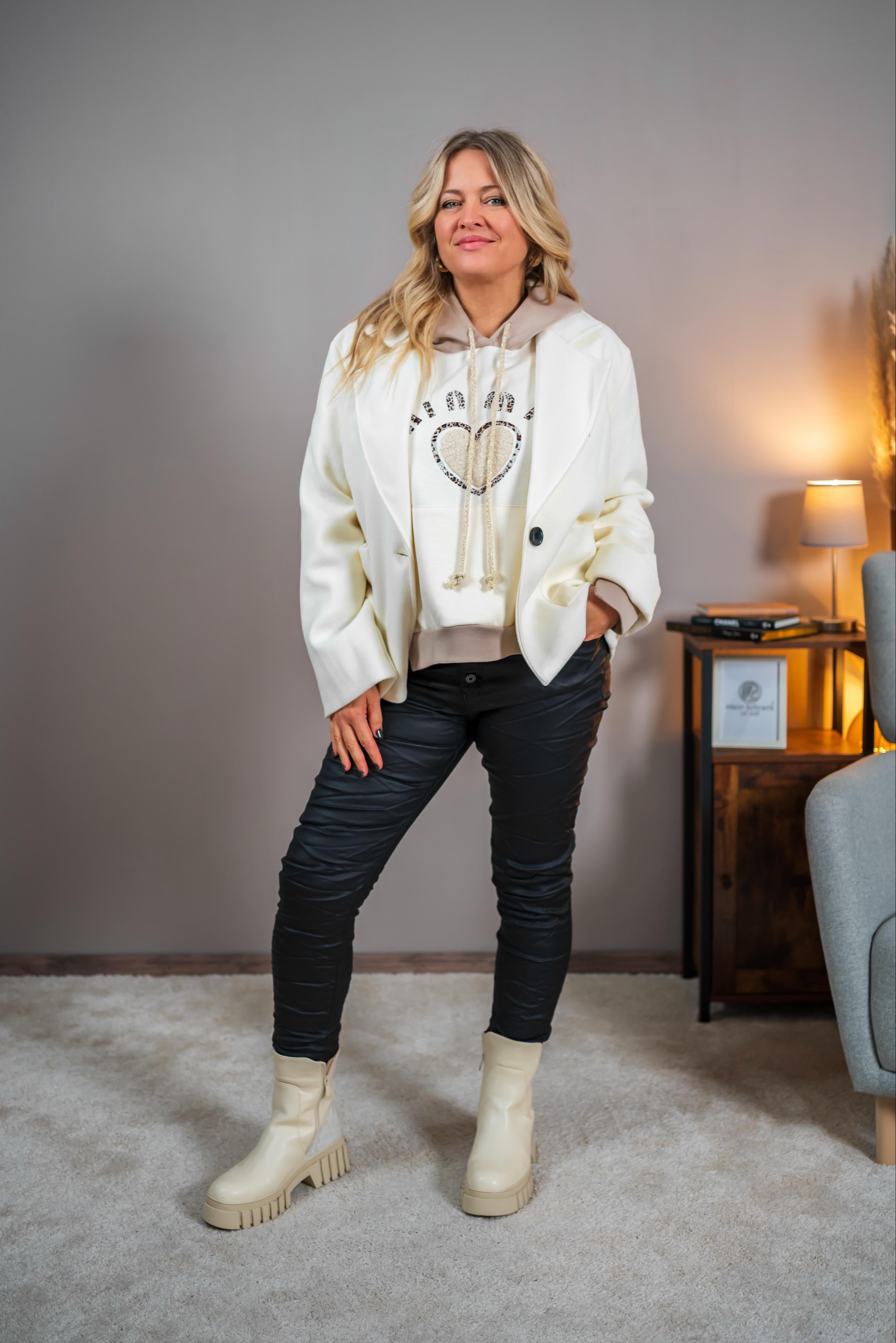Jacke im Casual-Look, creme