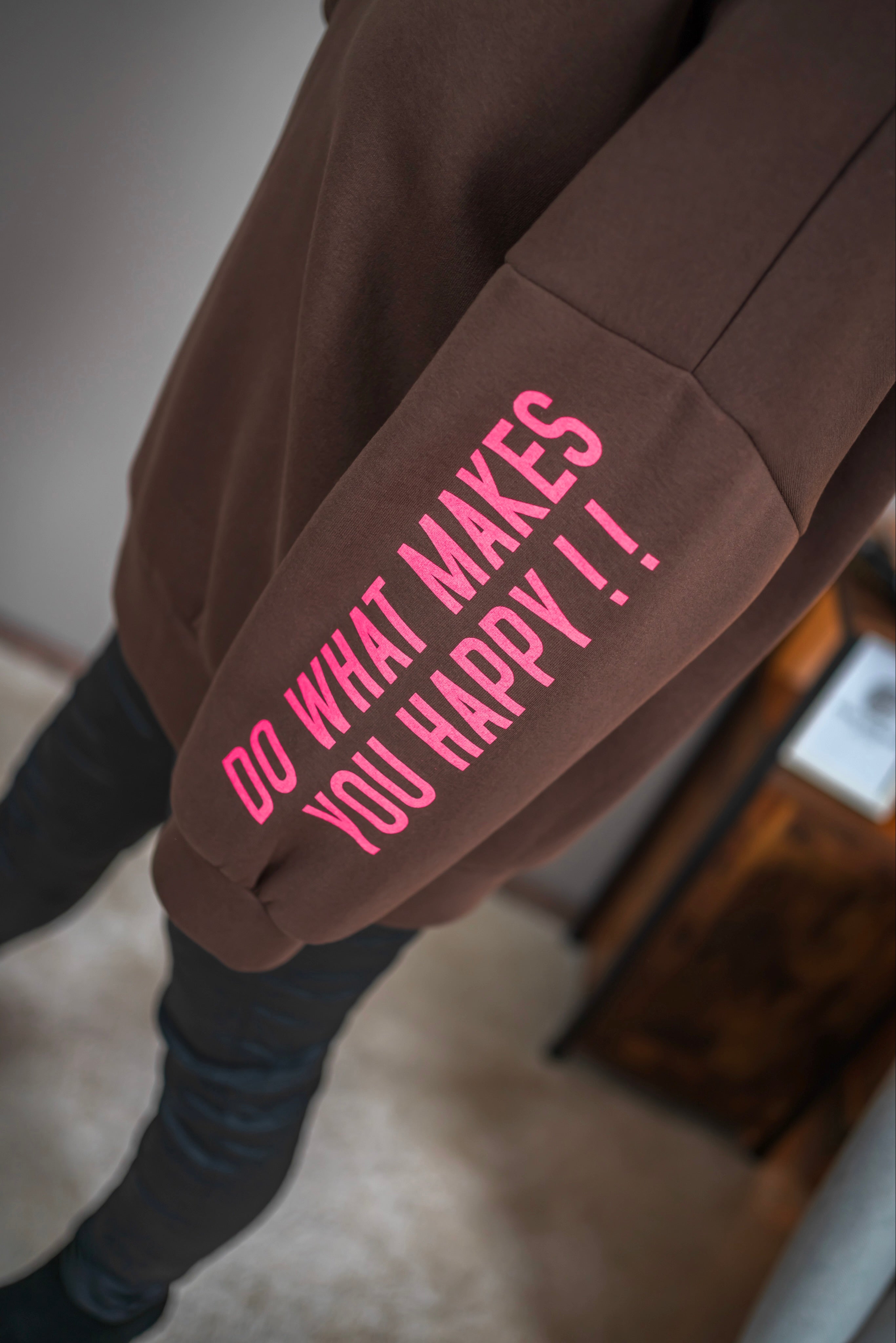 Sweatshirt mit Print, braun