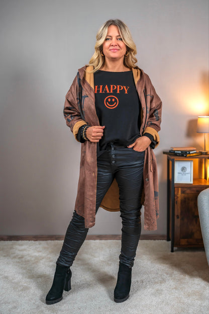 Sweatshirt mit Print, schwarz
