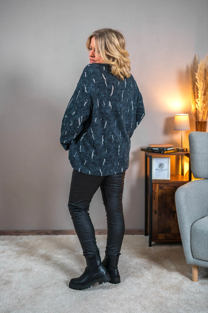 Sweatshirt mit Print, schwarz/bunt