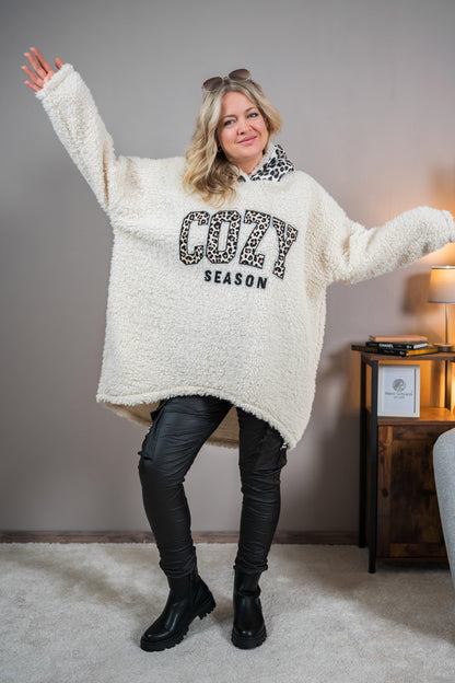 Oversize-Hoodie, ecru