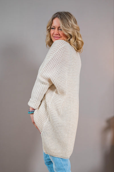 Oversize Longpullover, beige