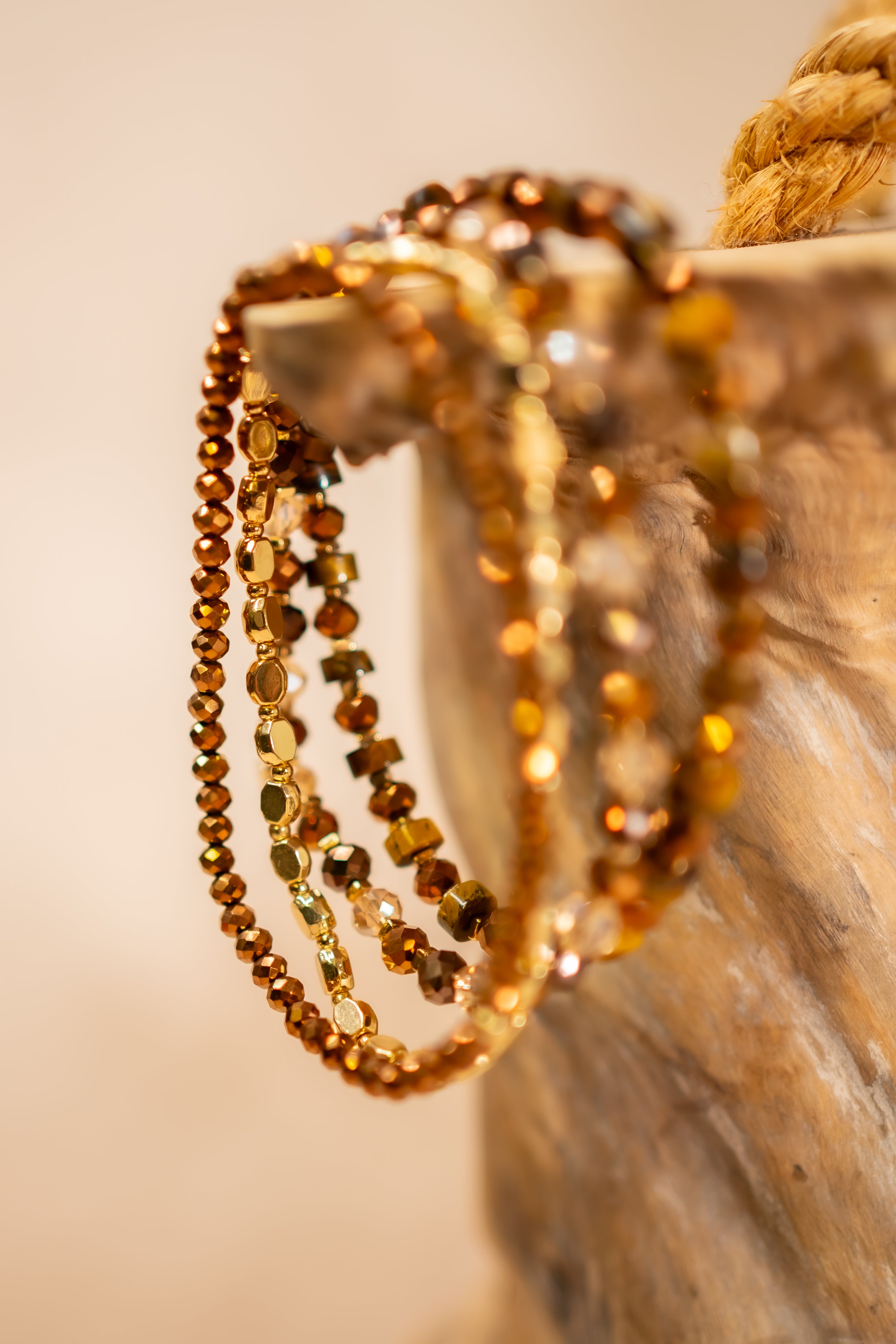 Armband-Set mit Tigerauge-Steinen