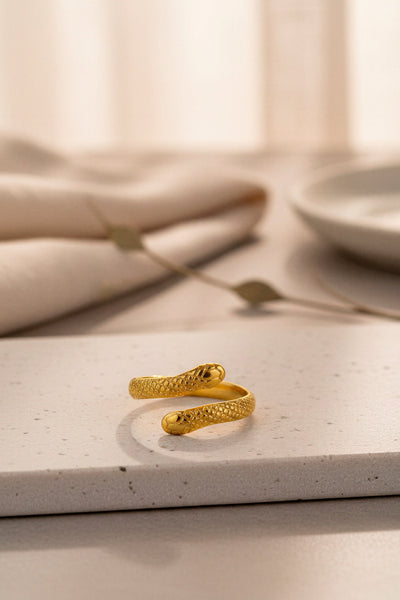 Edelstahlring in Goldoptik