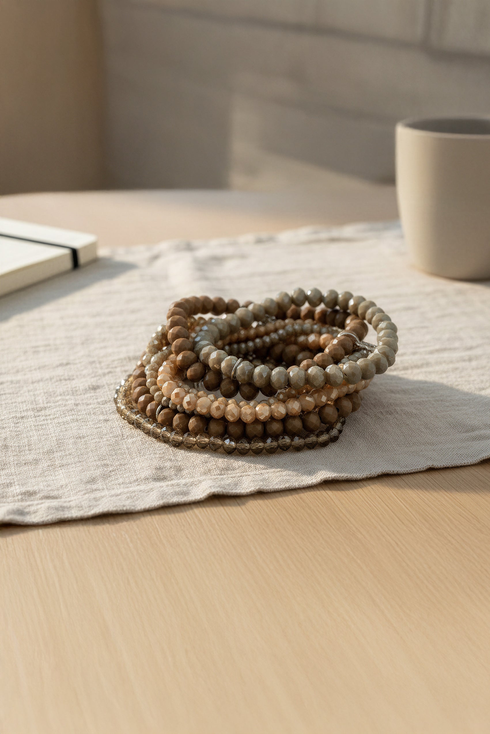 Armband-Set, warme Brauntöne aus 9 Teilen