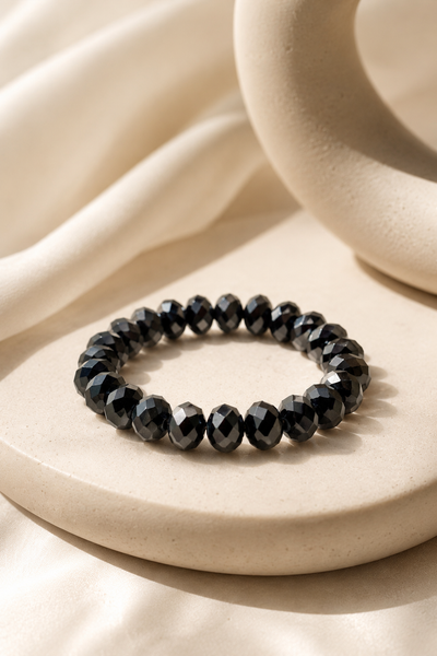Kristall-Armband, schwarz