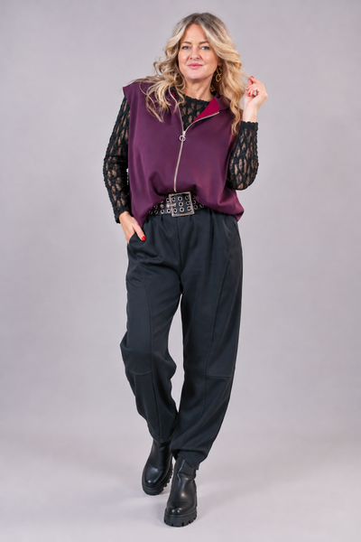 Wide Leg Jogger, schwarz