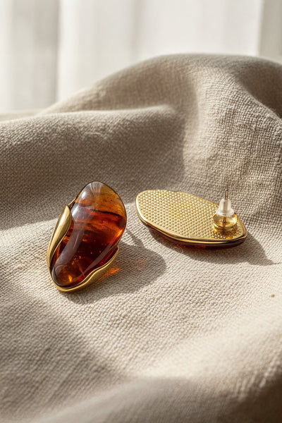 Ohrstecker, vergoldet mit Resin