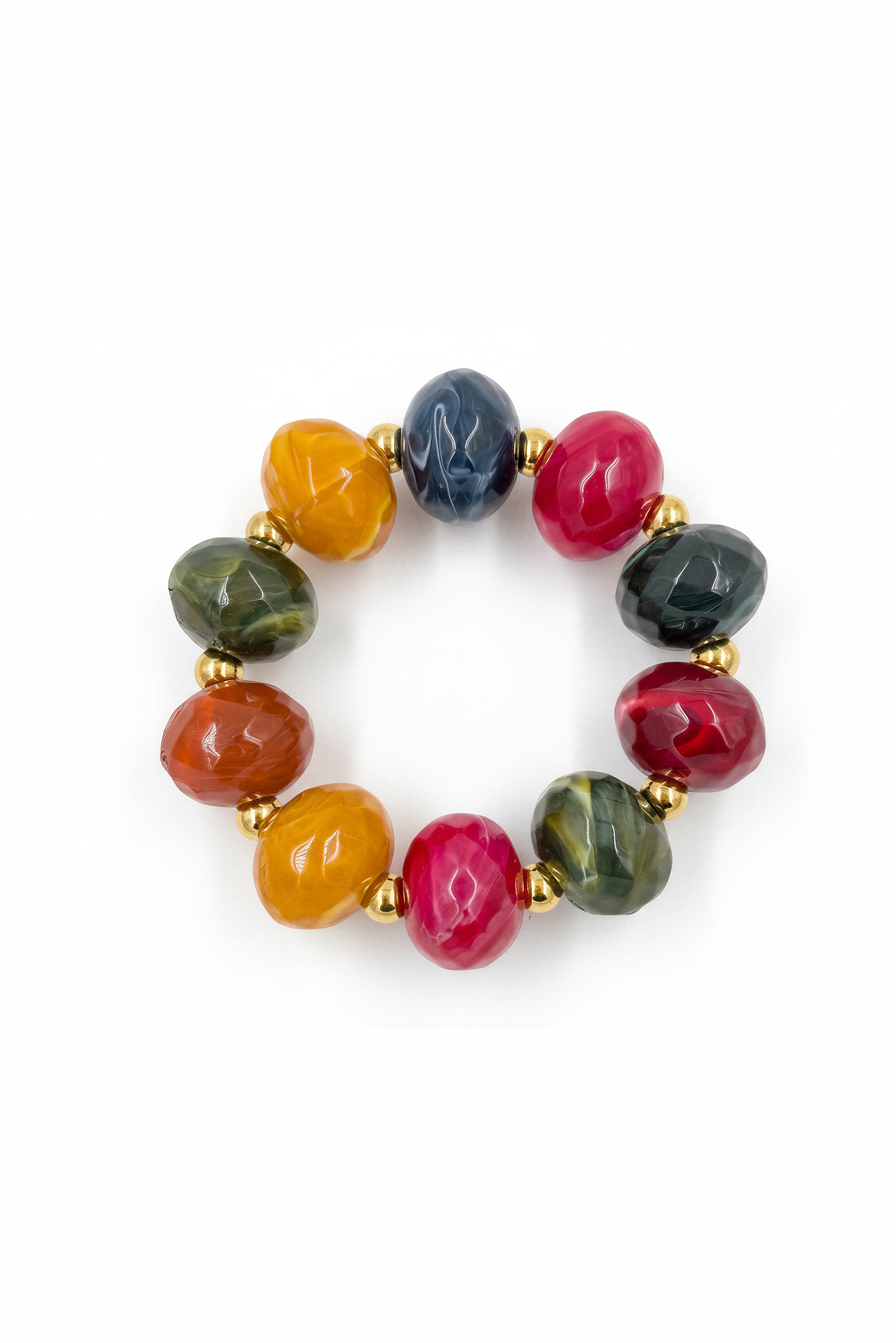 Armband aus Acryl mit bunt-marmorierten Perlen