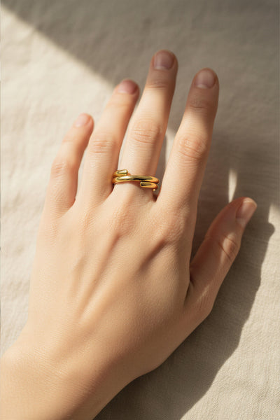 Offener Ring, vergoldet