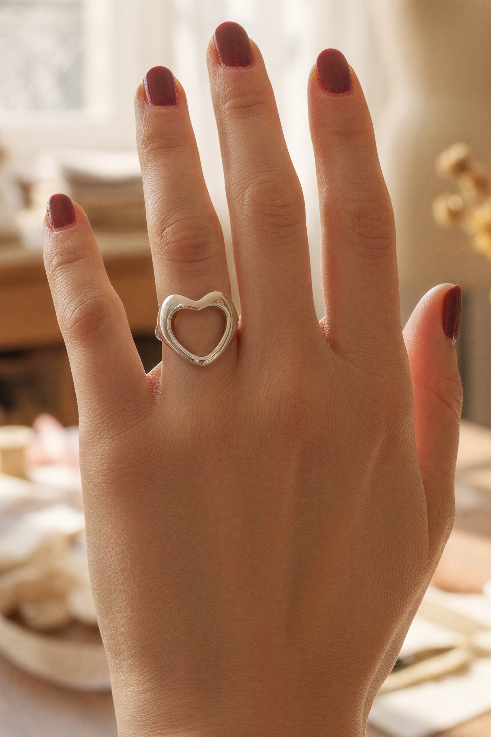 Offener Herz-Ring, silber