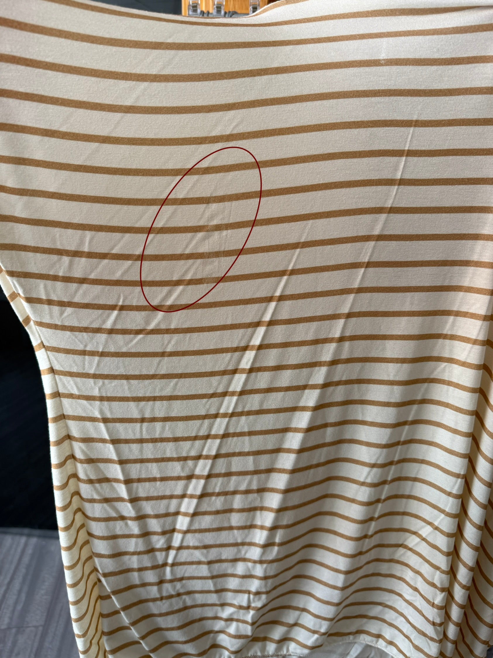 Fließendes Oversize Shirt mit Streifen, beige/creme 2.Wahl