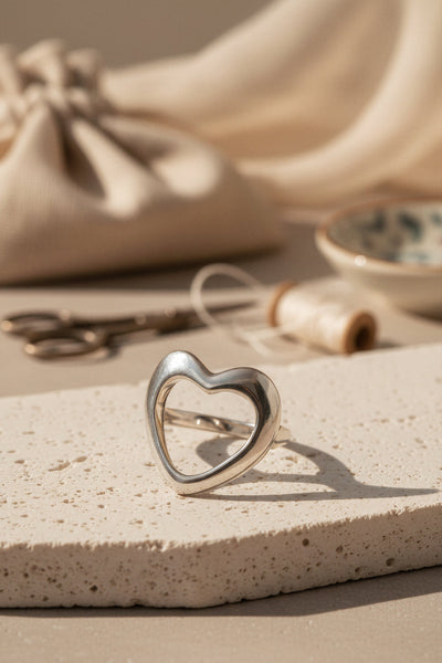 Offener Herz-Ring, silber