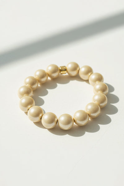 Perlenarmband, champagner