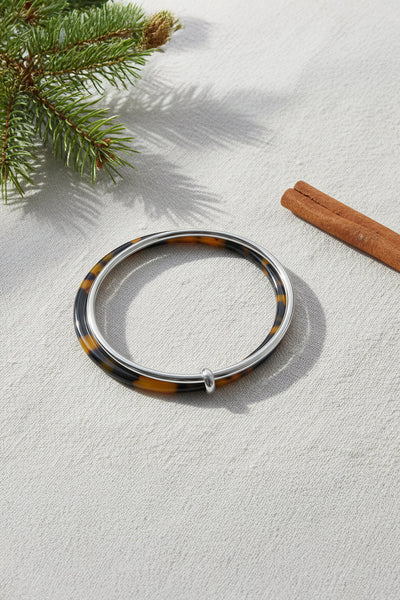 Armreif in Schildpattoptik Silber