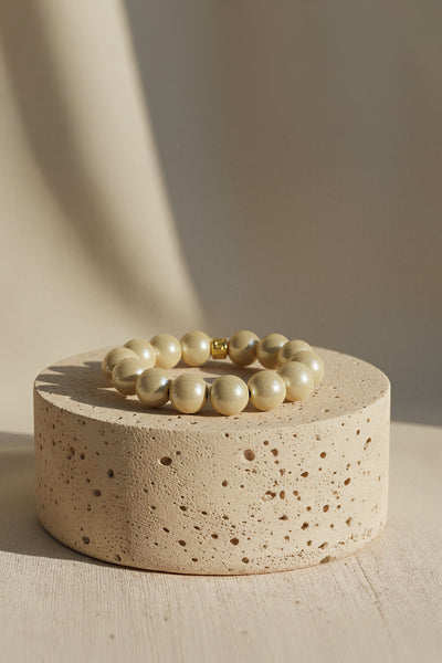 Perlenarmband, champagner