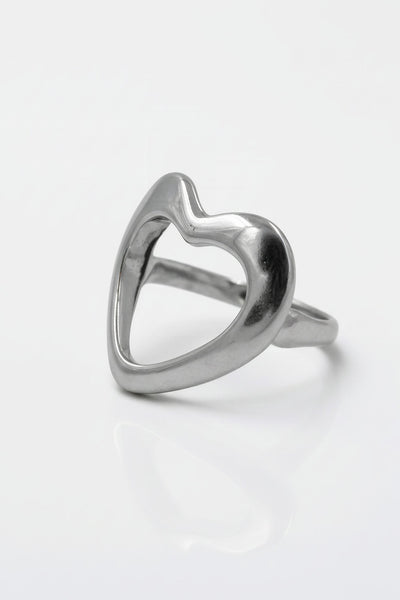Offener Herz-Ring, silber