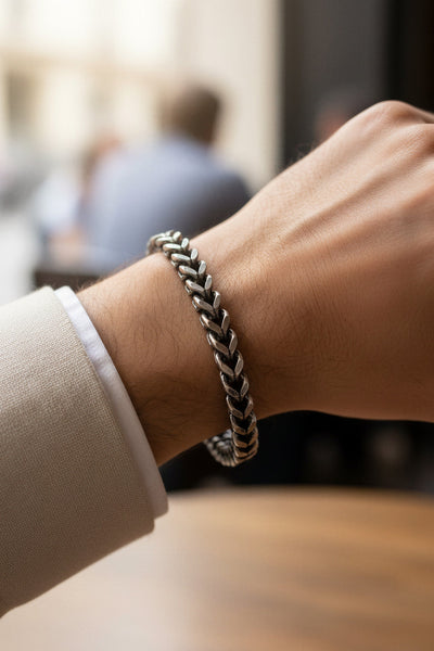 Panzerketten-Armband aus Edelstahl