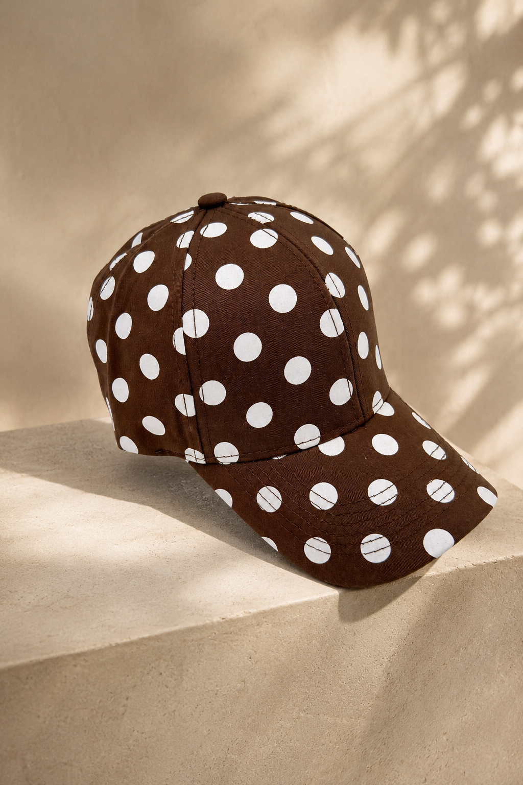 Cap mit Polka-Dots, schokobraun/creme