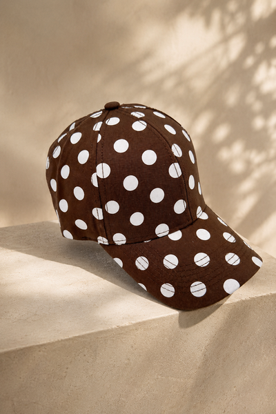 Cap mit Polka-Dots, schokobraun/creme
