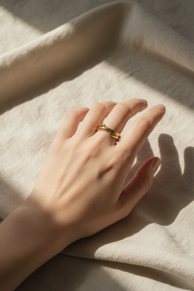 Offener Ring, vergoldet