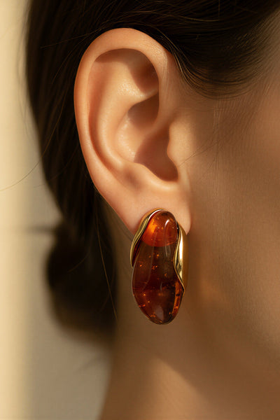 Ohrstecker, vergoldet mit Resin