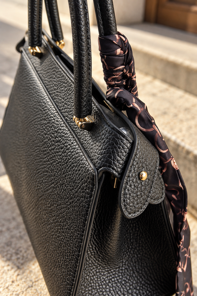 City Chic Handtasche mit Schmucktuch, schwarz