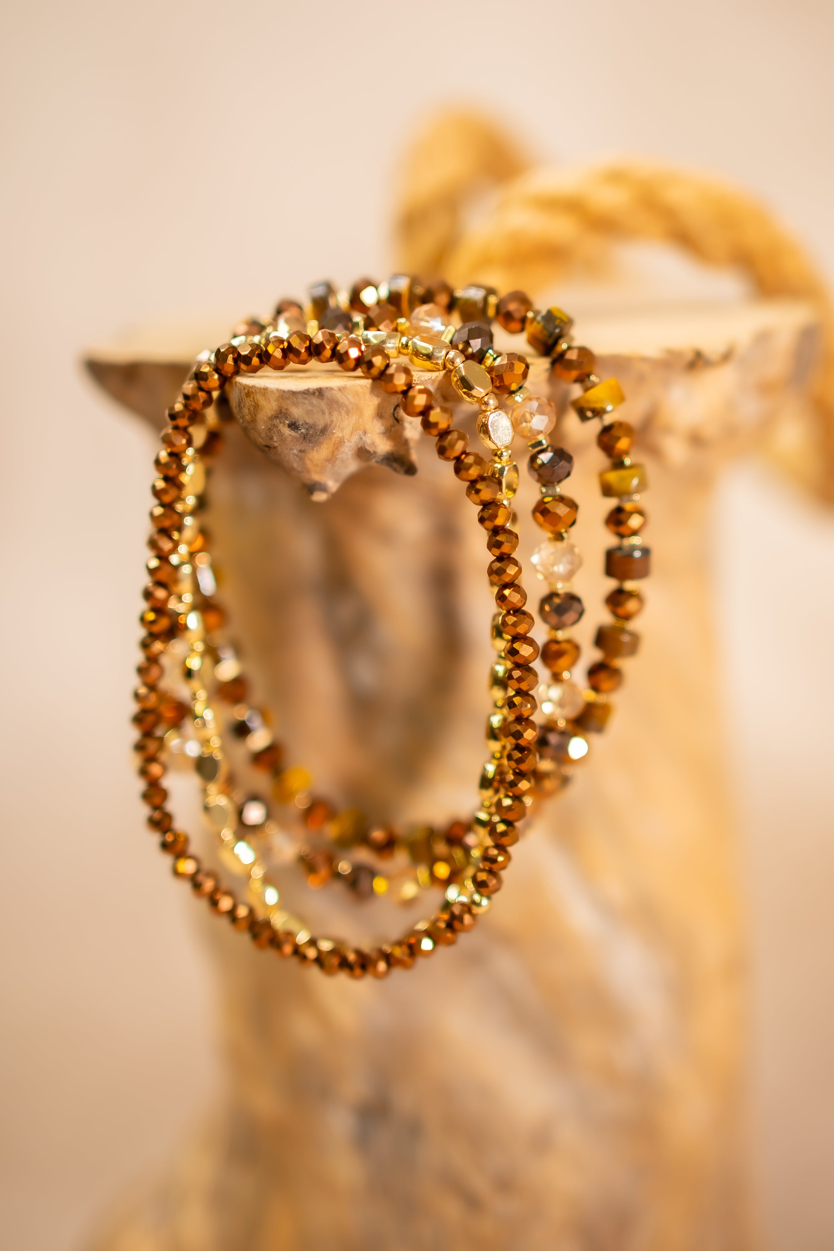 Armband-Set mit Tigerauge-Steinen